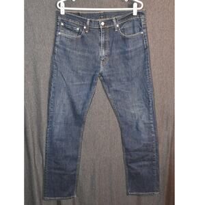 Levi's 513 Men's 34x32 (33x29 actual) Blue Denim Jeans Slim Straight Distressed